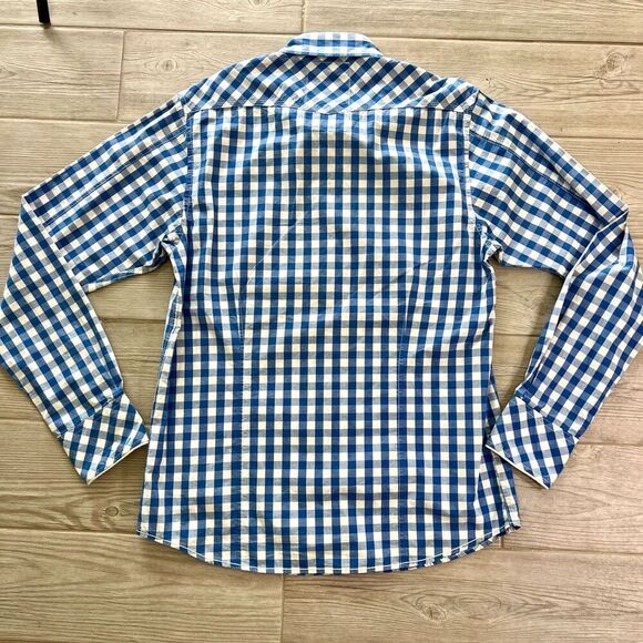 The Scotch Co Mens Blue White Checkered Button Down Shirt Size Large - Picture 12 of 14